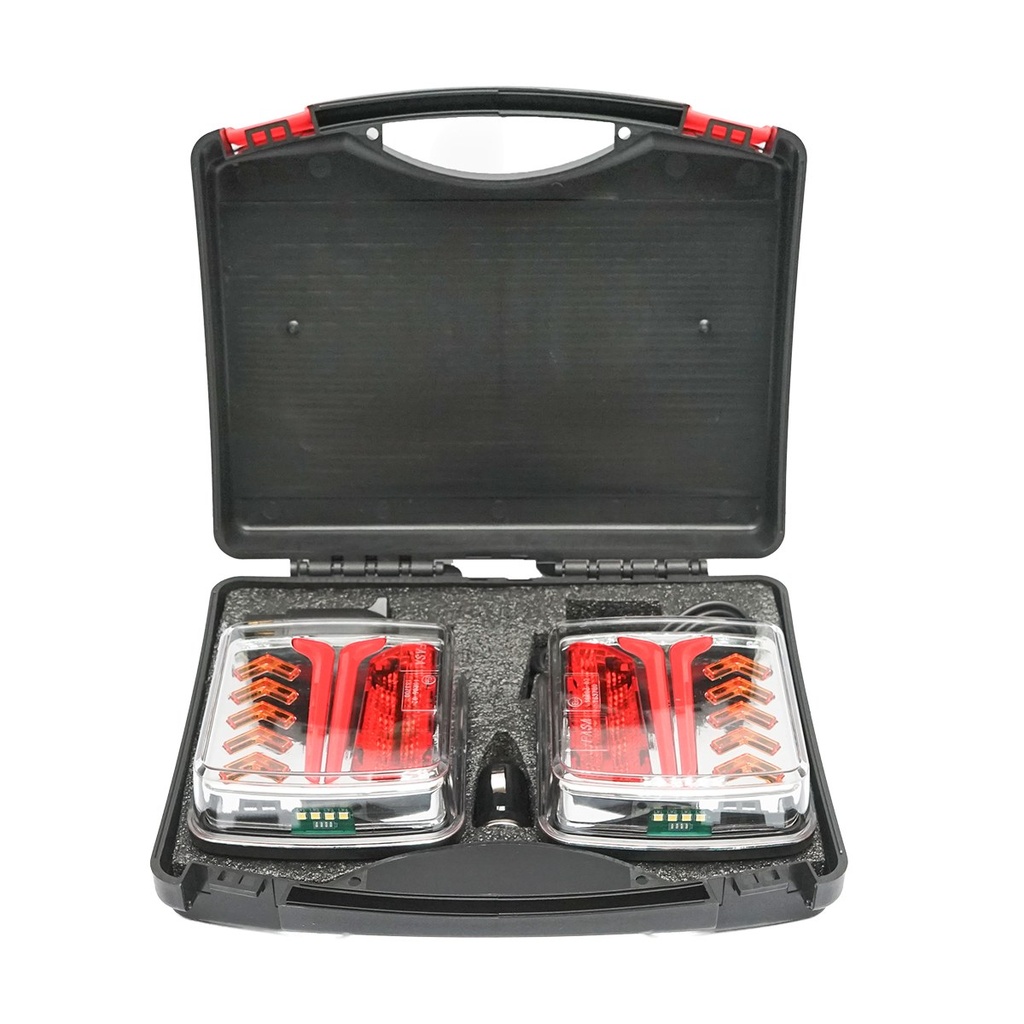 Set lampi remorca LED 12-24V cu magnet si control wireless, baterie 3.7V/2000mAh IP65