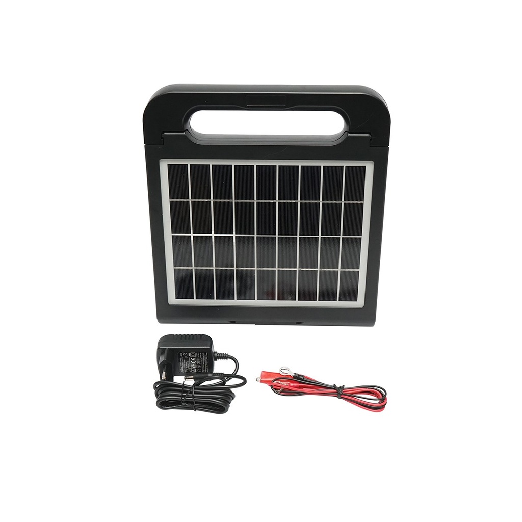 Aparat generator de impulsuri 1 Joule 5km, 220V cu panou solar 5W 9V si baterie 6V 7Ah