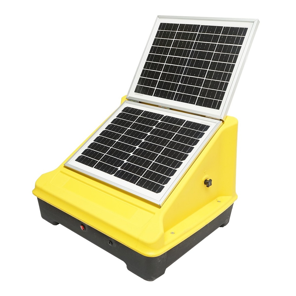 Aparat generator de impulsuri 10 Joule cu panou solar 25W si baterie 12V/25Ah pentru gard electric
