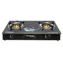 Aragaz, plita cu 2 arzatoare din fonta 2.5kW, sticla securizata 700x380x94mm