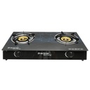 Aragaz, plita cu 2 arzatoare din fonta 3KW, sticla securizata 700x380x94mm