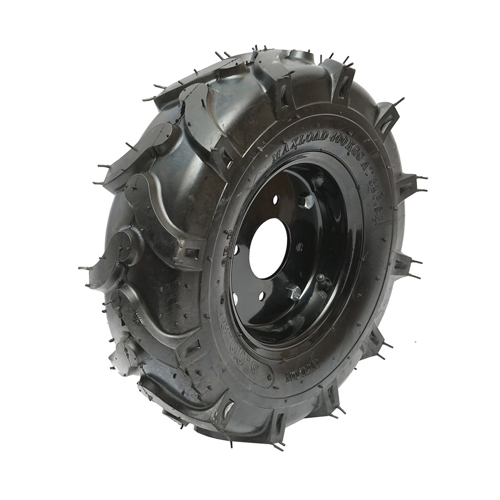 Roata completa 500/8 crampon 6PR cu janta neagra