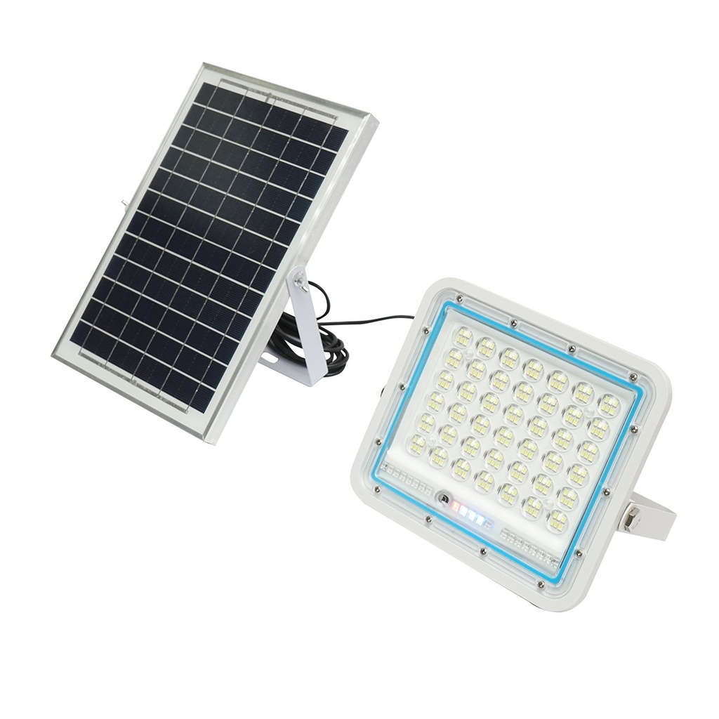 Proiector LED 100W cu panou solar 8W, baterie Li-ion 5000mAh si telecomanda IP66