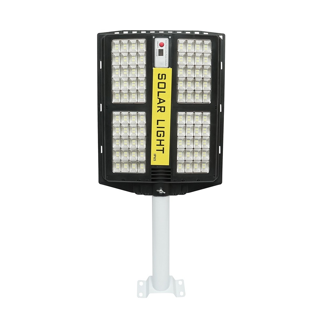 Lampa solara LED iluminat stradal 200W 6500K cu panou solar 15W, baterie 15000mAh, telecomanda, prindere pe stalp IP65