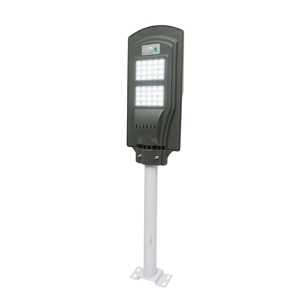 Lampa solara LED iluminat stradal 40W, 6500K cu panou solar 10W, baterie 10000mAh, prindere pe stalp IP65