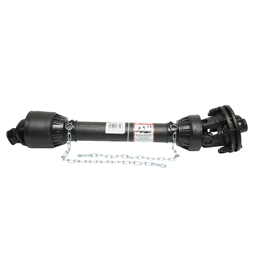 Cardan 1000 mm S7 T7 cu ambreiaj compus din 2 discuri cruce 30,2x106,5 (teava stea) 1 3/8 Z=6 freza