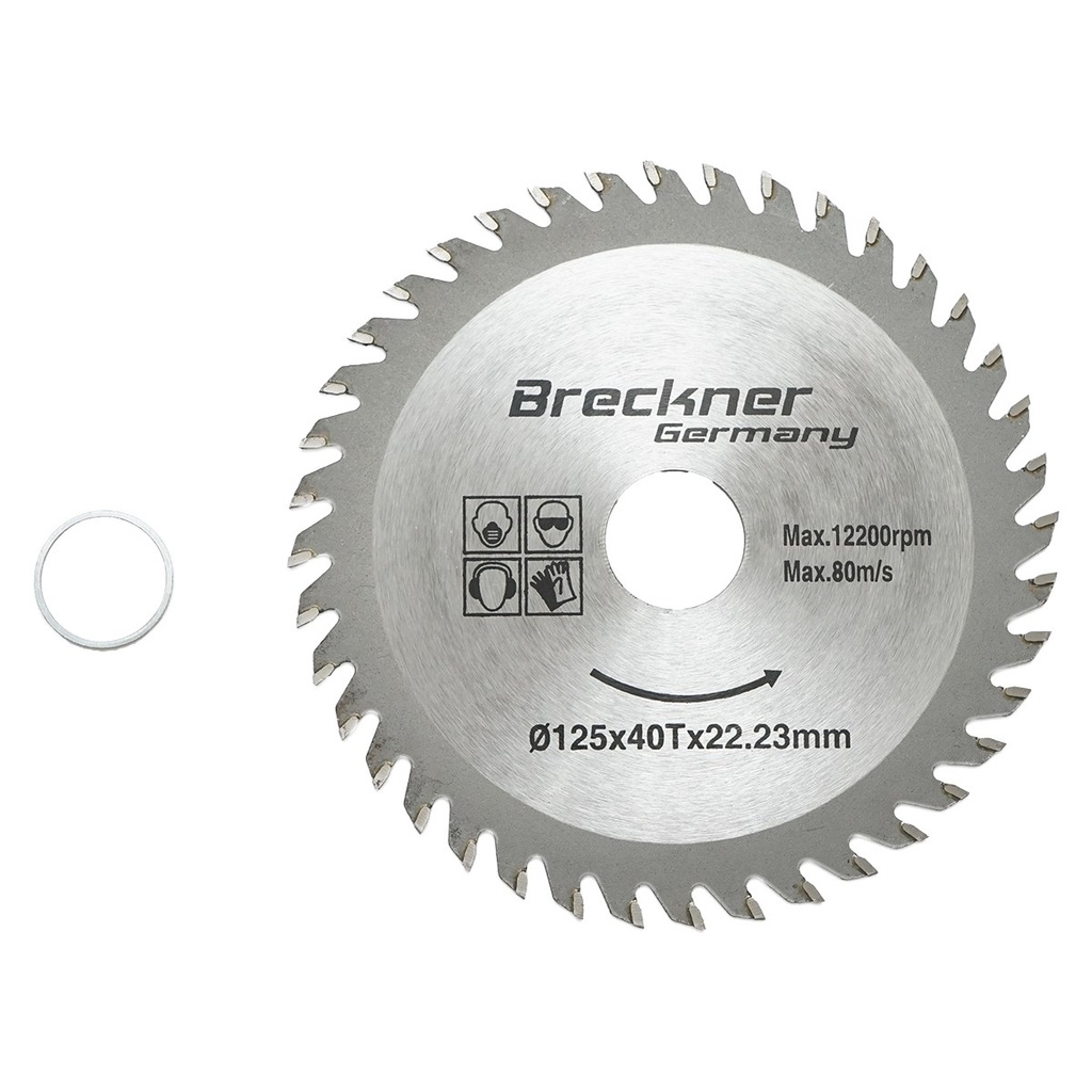 Disc circular vidia pentru lemn 125x1.2x22.23mm, 40 dinti, turatie maxima 12200rpm