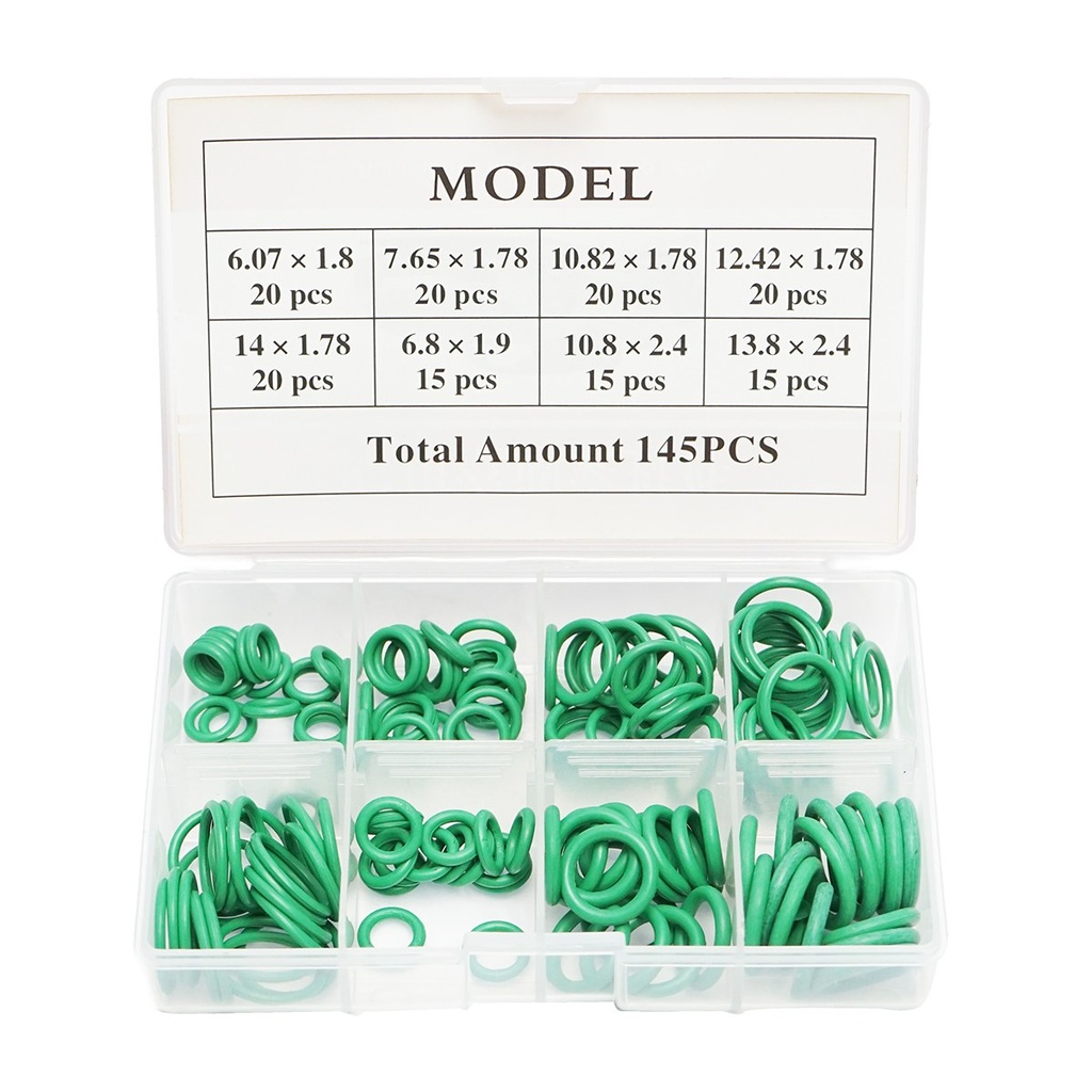 Trusa O-ring verde pentru sistem de aer conditionat 145 piese