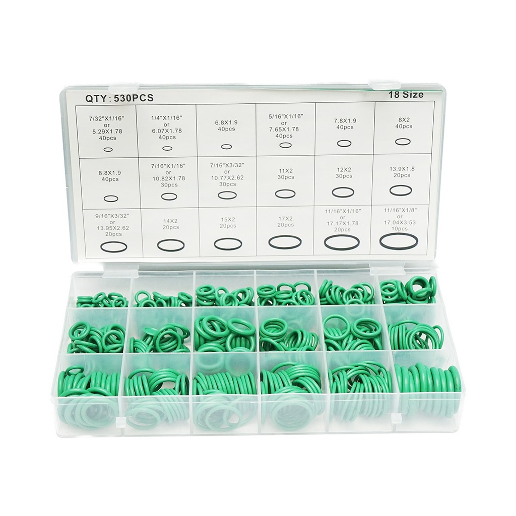 Trusa O-ring verde 530 piese pentru sistem de aer conditionat