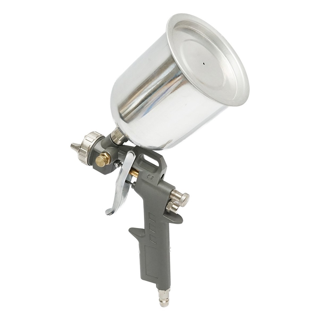 Pistol de vopsit cu aer comprimat 0.6L, cupa din inox in partea de sus, duza 1.5mm