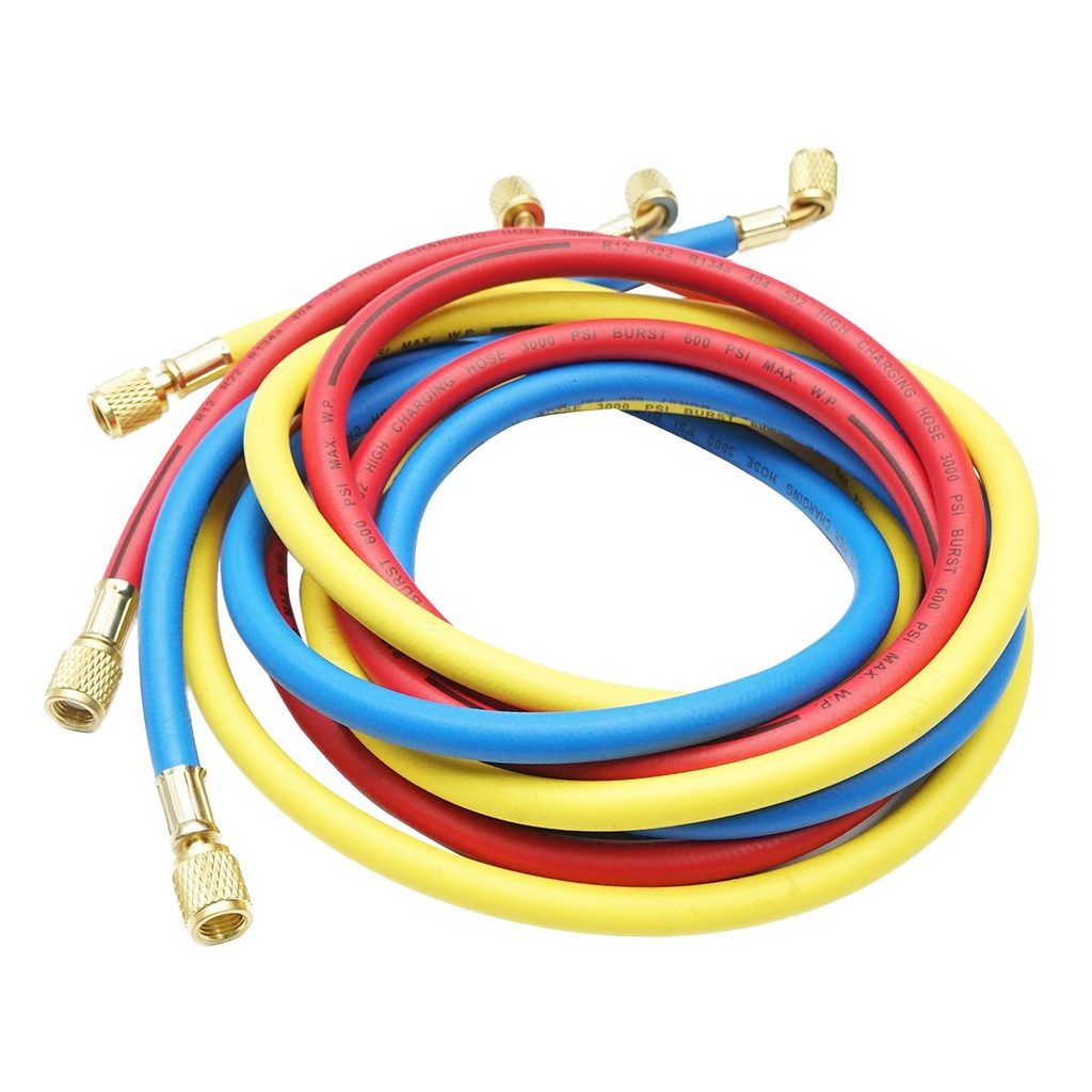 Set furtun 180 cm 3 culori pentru incarcare freon R12, R22, R134a, 404, 502