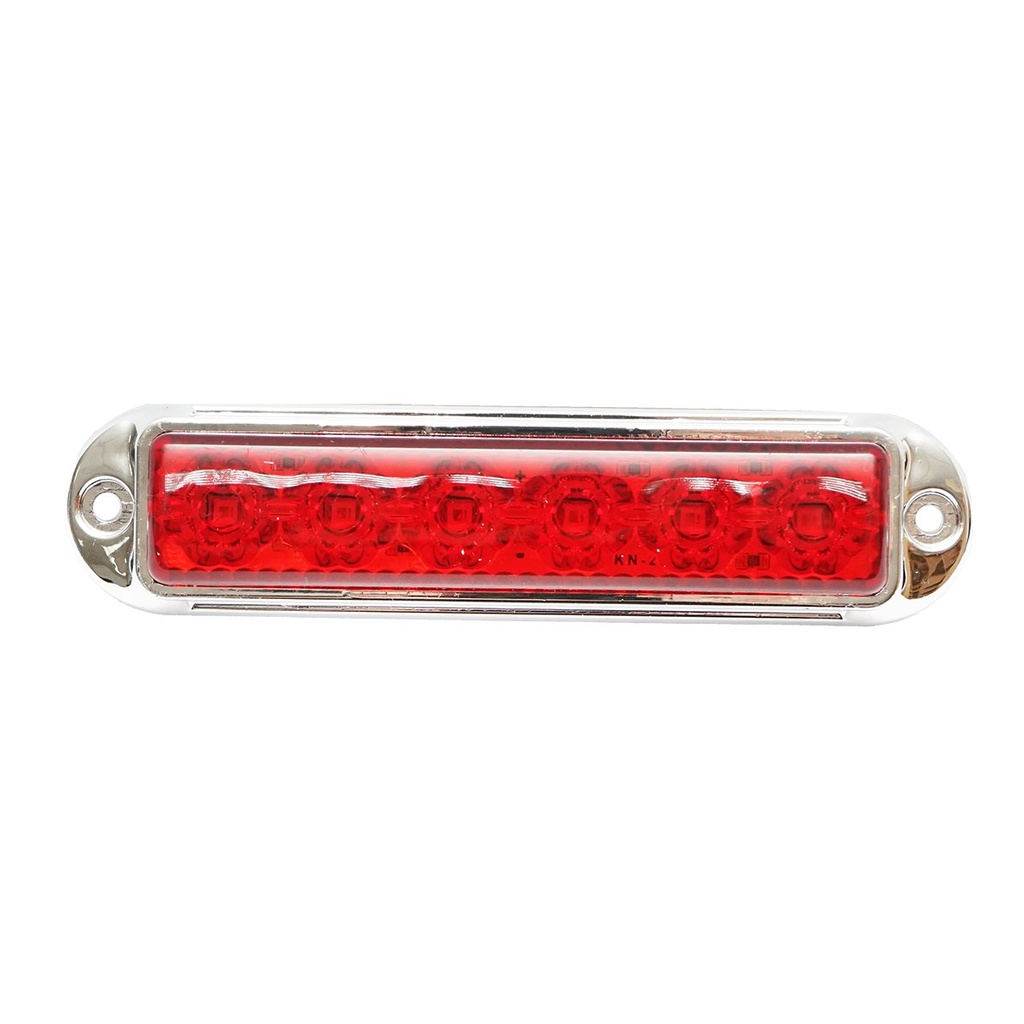 Lampa laterala gabarit LED 12-24V rosie 155x37mm, rama cromata
