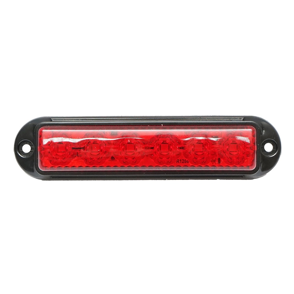 Lampa laterala gabarit LED 12-24V rosie cu 4 functii 155x37mm, rama neagra