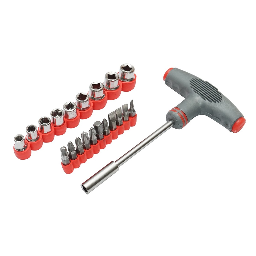 Set surubelnita varfuri si tubulare cu maner 21 piese