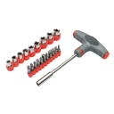 Set surubelnita varfuri si tubulare cu maner 21 piese