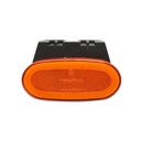 Lampa gabarit laterala ovala LED NEON 12-24V galbena cu suport 105x46mm