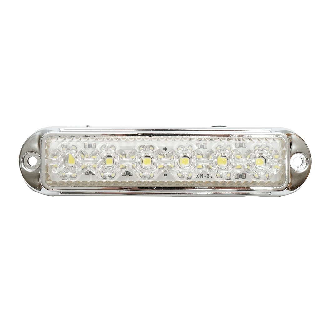 Lampa laterala gabarit LED 12-24V, alb 155x37mm, rama cromata