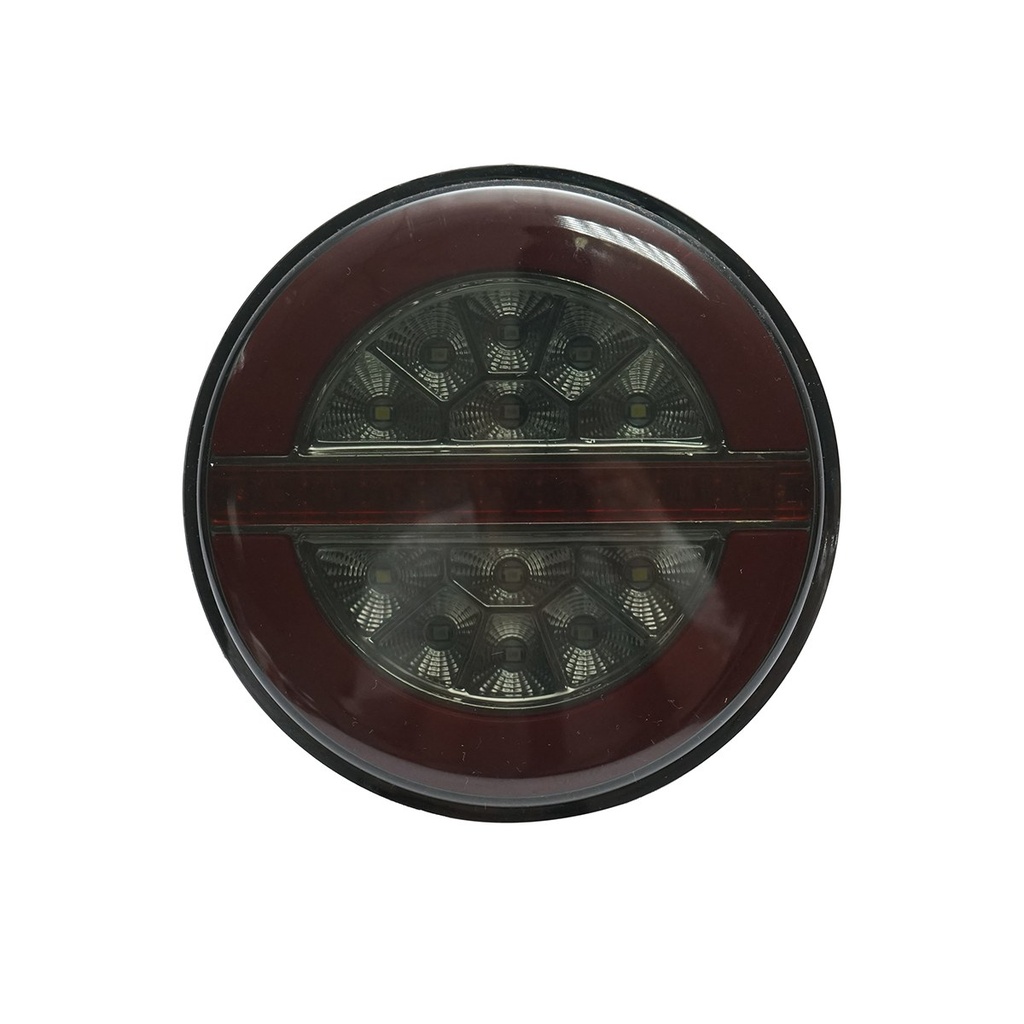 Lampa stop spate rotunda LED NEON fumuriu 12-24V cu 4 functii 140x35mm