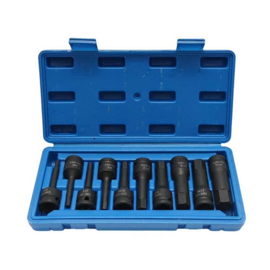 Trusa chei tubulare hexagonale de impact H5-H19 Cr-MO 10 piese