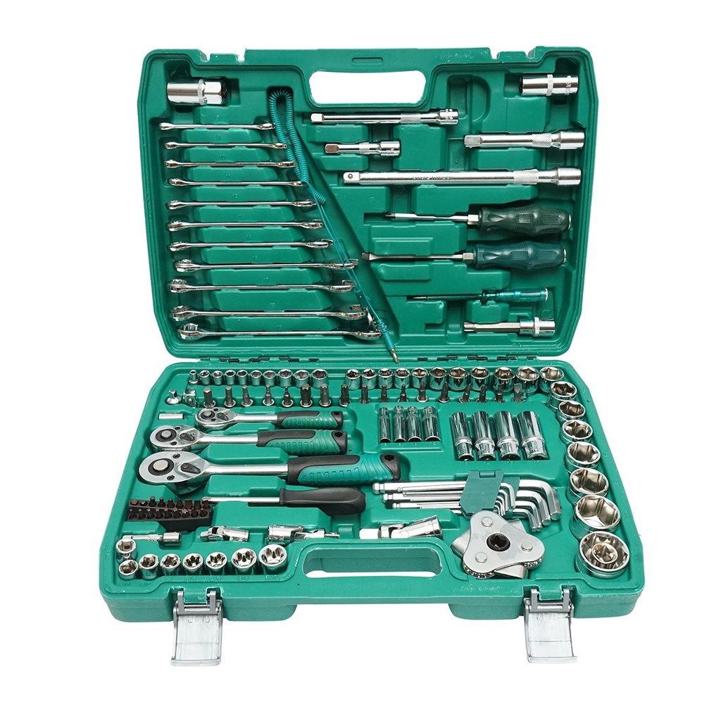 Trusa chei tubulare hexagonale, fixe, torx, imbus antrenor cu clichet 121 piese