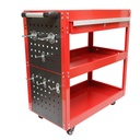 Carucior scule metalic pe roti cu 3 rafturi, sertar si suporti unelte 660x360x730mm