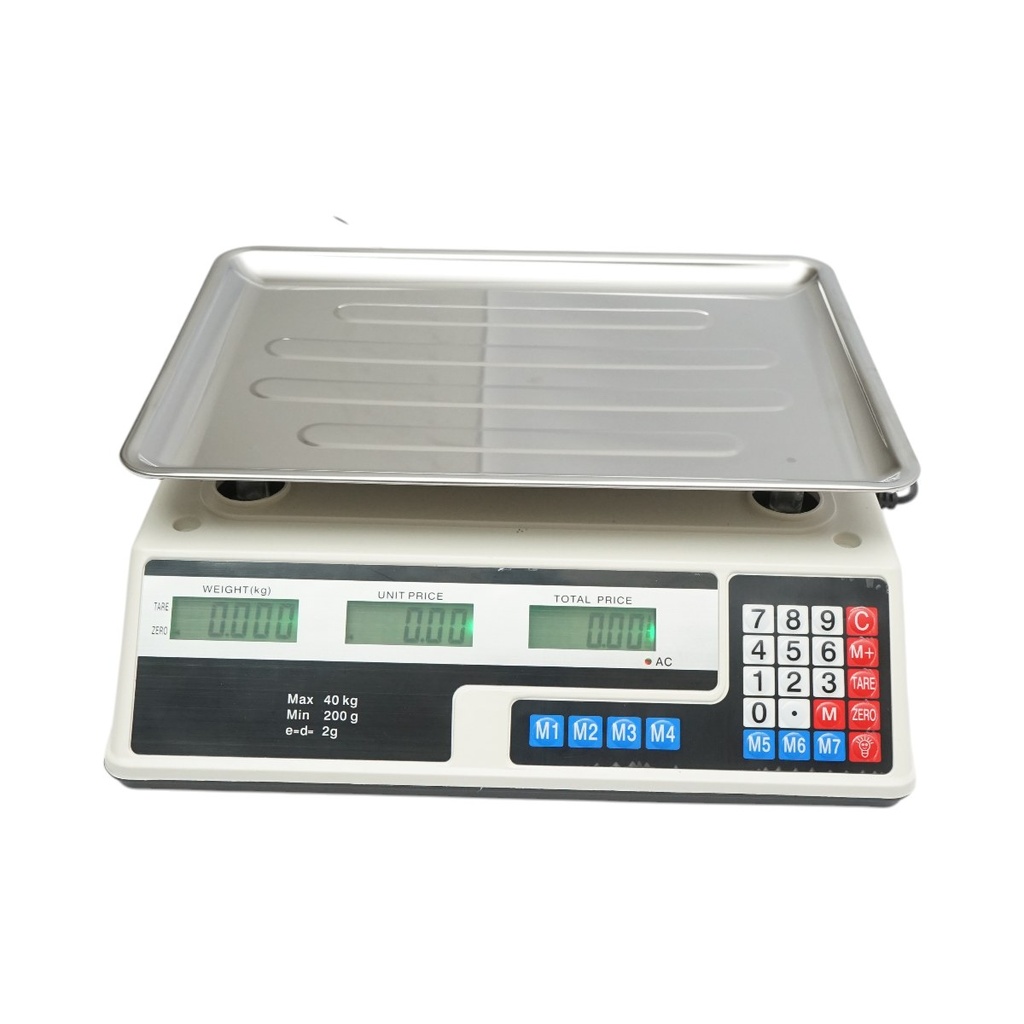 Cantar electronic cu ecran LCD, capacitate 40 Kg cu baterie 4V