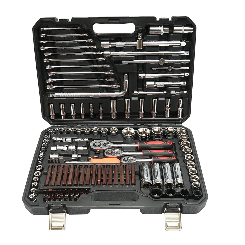 Trusa chei tubulare, hexagonale, priza adanca, chei fixe, biti, torx, hex, spline 128 piese