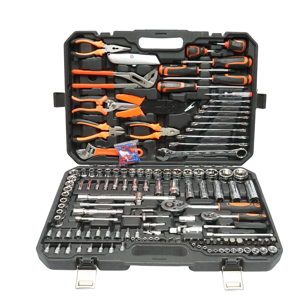 Trusa chei tubulare, chei fixe, biti, torx cu scule si unelte 160 piese