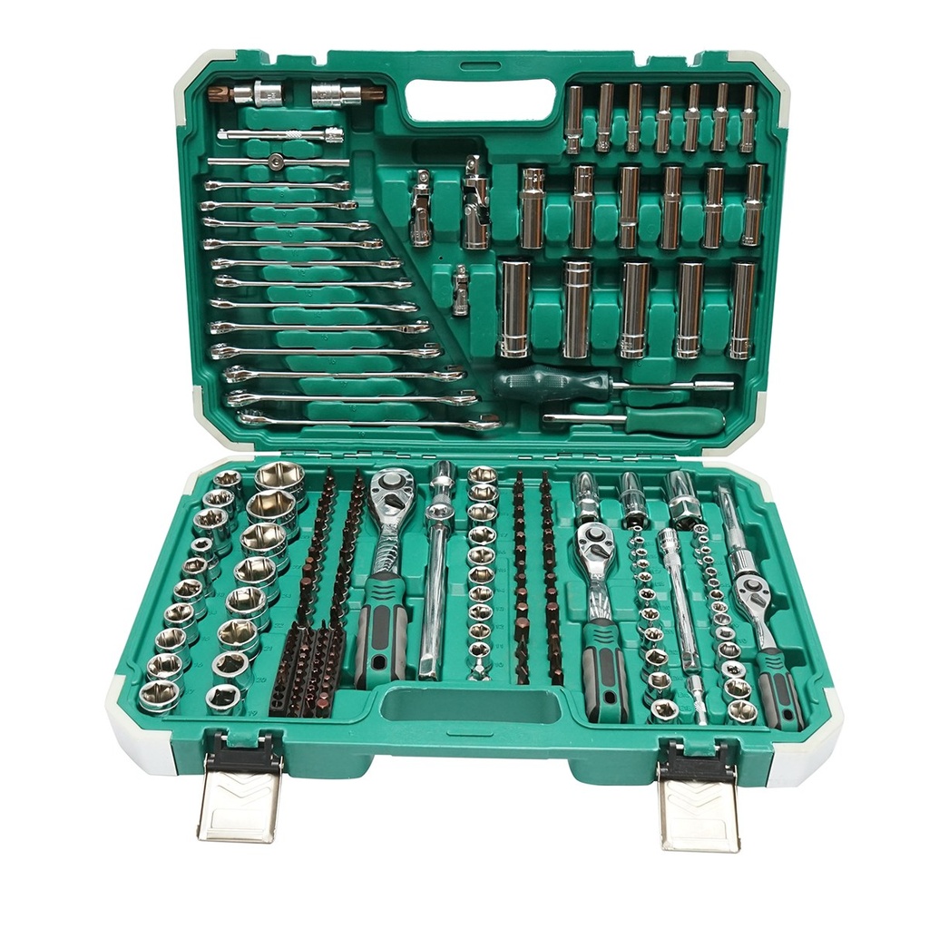 Trusa chei tubulare, hexagonale, priza adanca 4-32mm, chei fixe 8-19mm, biti, torx, hex, spline 218 piese