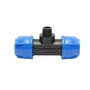 Teu compresiune cu filet exterior tata 90 grade D25x25mmx1/2, PN16 bar pentru sisteme de irigatii