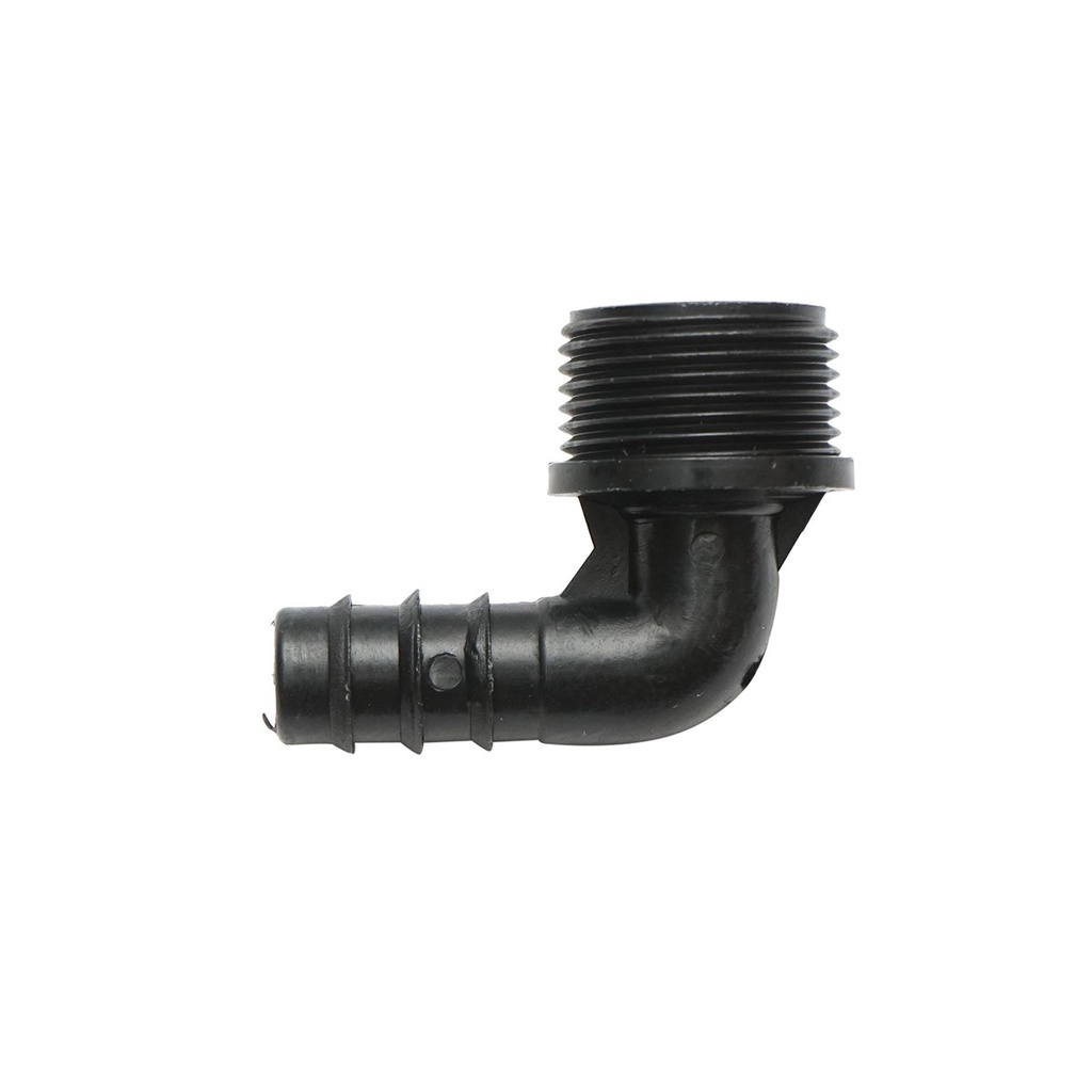 Cot conector stut tub picurare 16mm, filet exterior 3/4 inch pentru sisteme de irigatii