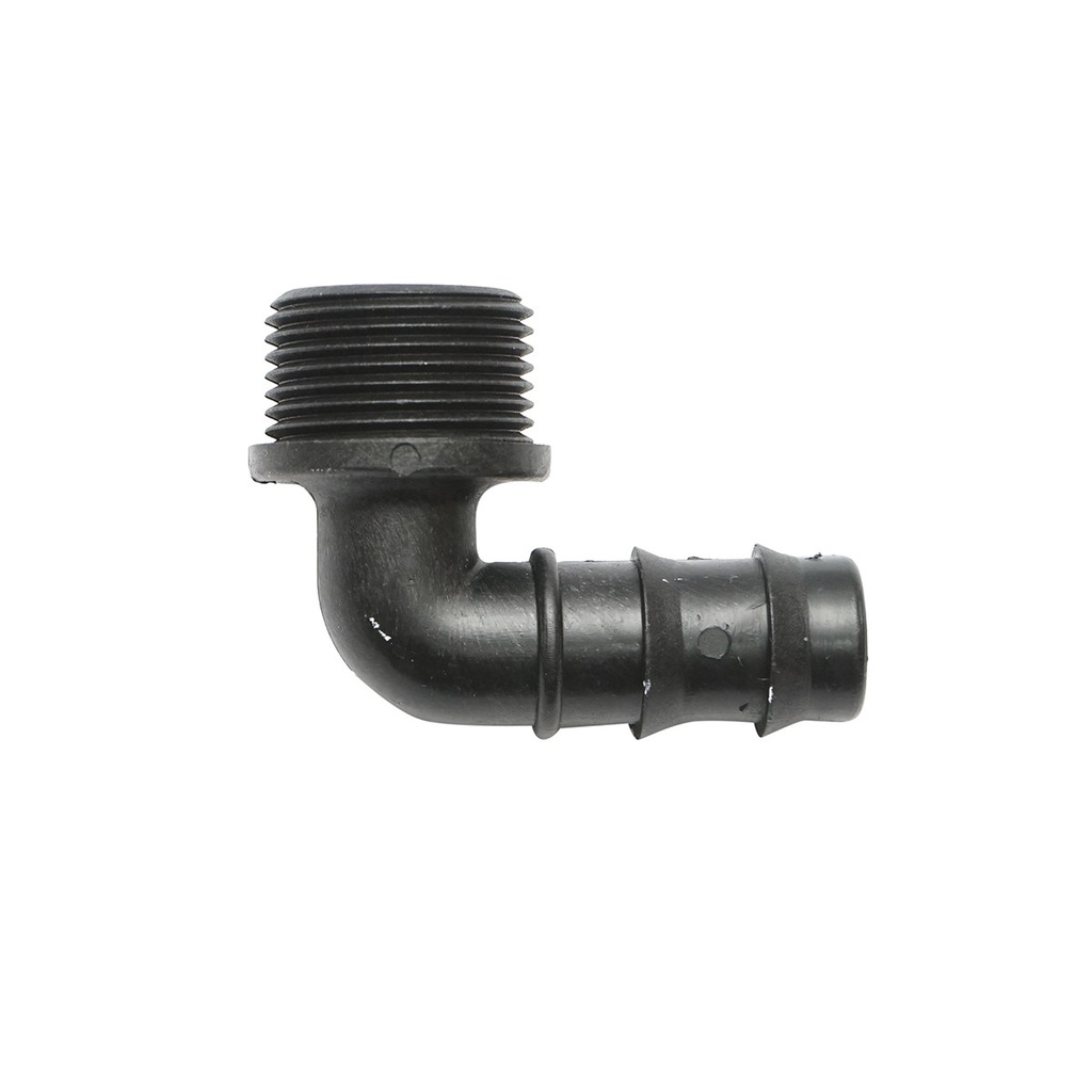 Cot conector stut tub picurare 20mm, filet exterior 3/4 inch pentru sisteme de irigatii