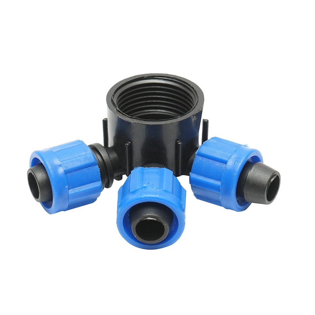 Distribuitor imbinare tub, banda picurare 17mm cu 3 capete pentru sisteme de irigatii