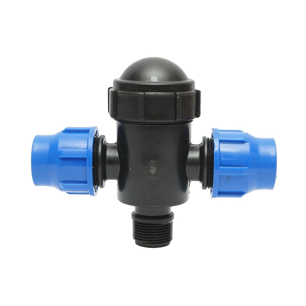 Filtru plastic teu cu sita 30x30mmx1 tol pentru sisteme de irigatii
