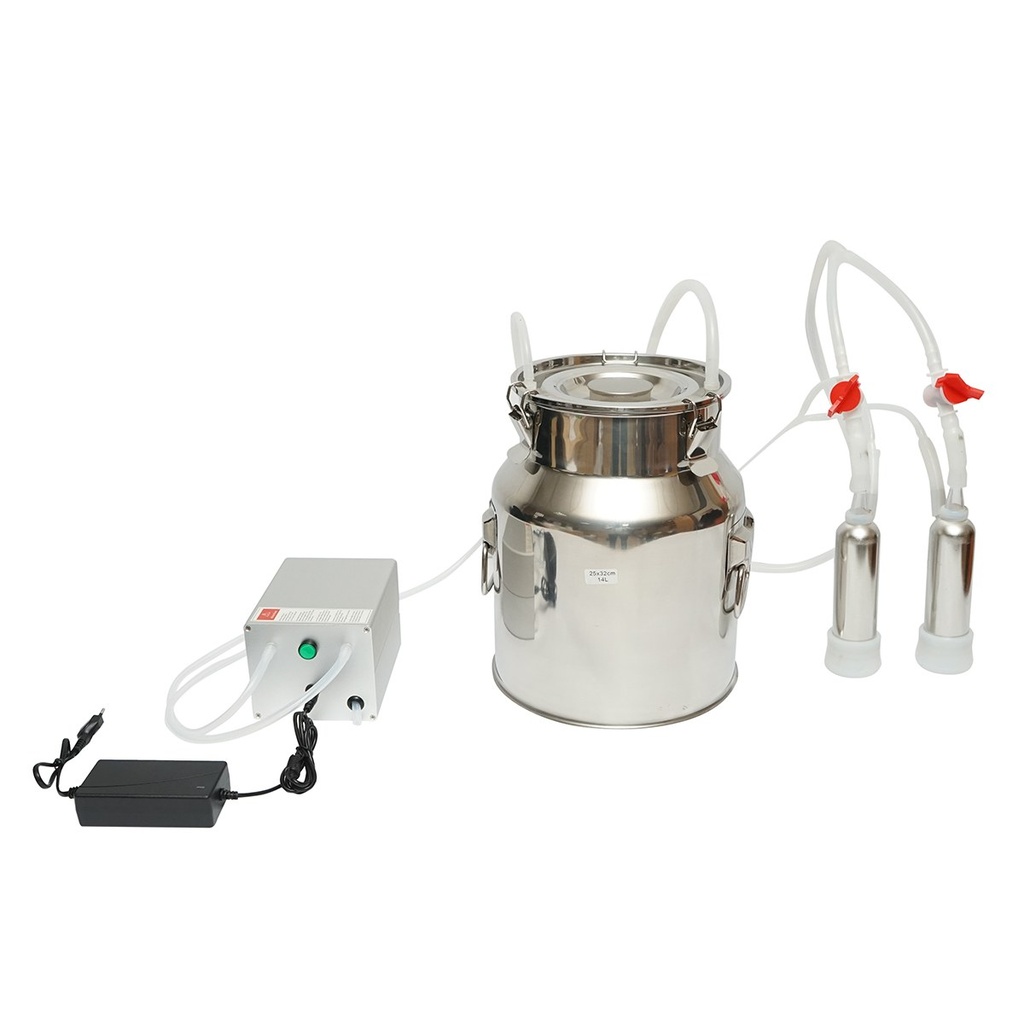 Aparat de muls 60W, 220V cu 1 post pentru vaci, bidon inox 14L