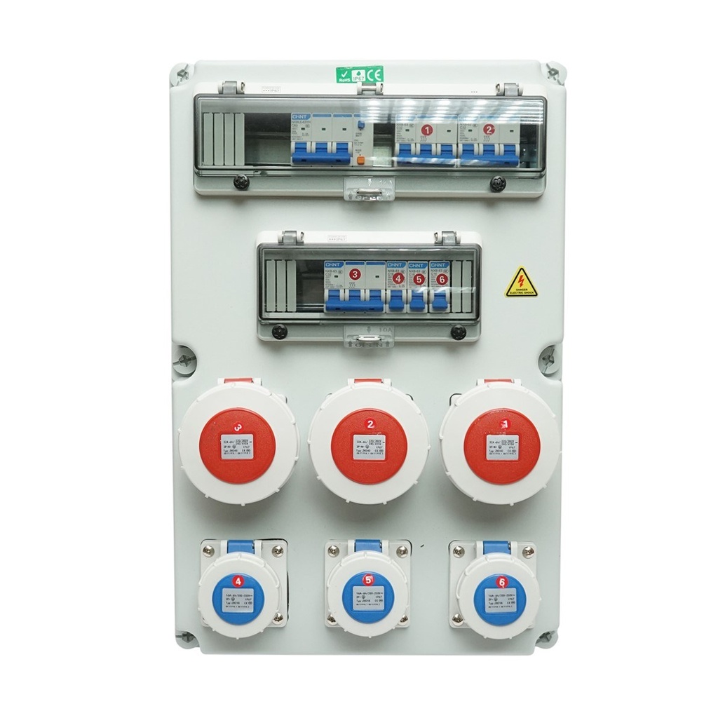 Tablou grup prize organizare santier 3x415V/32A, 3x250V/16A, 10 module, 540x360x180mm IP67 SUNTREE