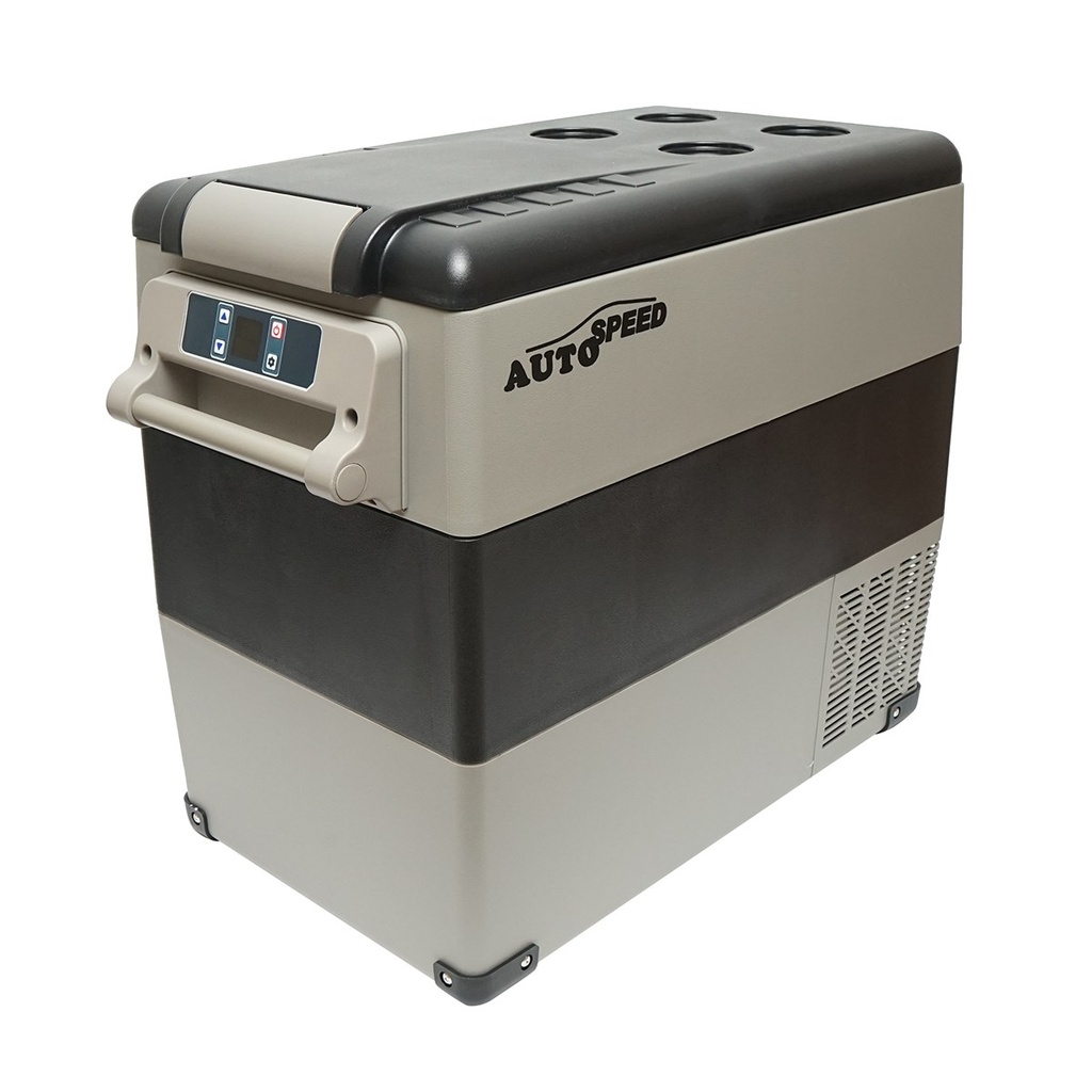 Frigider auto cu compresor 60W, capacitate 49.4L, tensiune alimentare 12-24-220V, ecran LCD, 690x346x524mm CF55