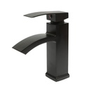 Baterie lavoar tip cascada, monocomanda, finisaj negru mat, aliaj zinc, accesorii incluse