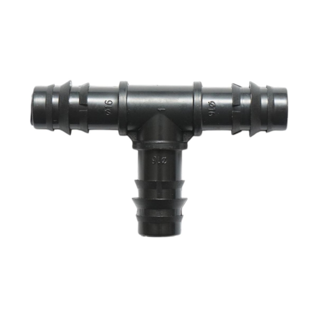 Teu conector stut egal tub picurare 16x16x16mm pentru sisteme de irigatii