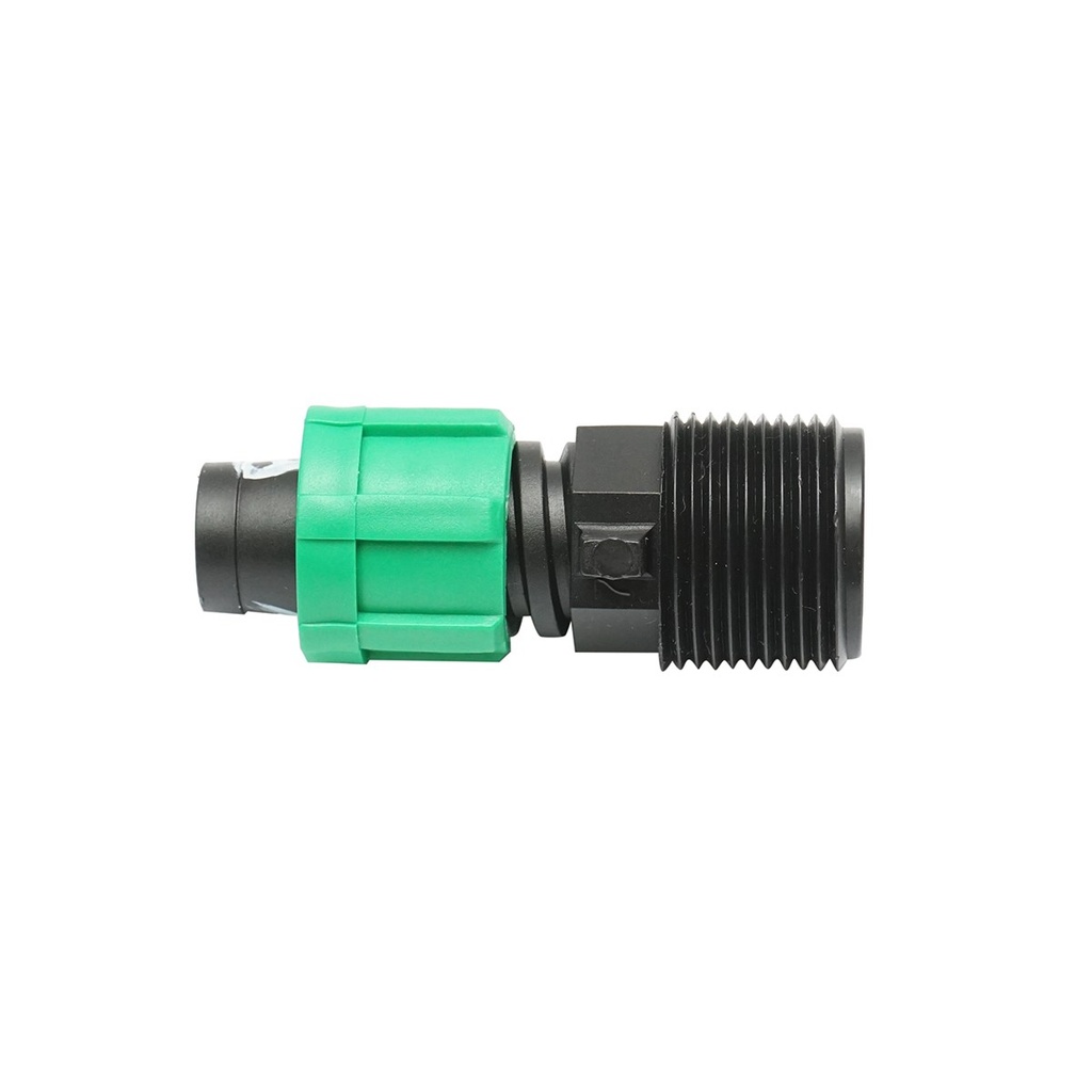 Conector imbinare tub, banda picurare D17mmx3/4 filet exterior pentru sisteme de irigatii