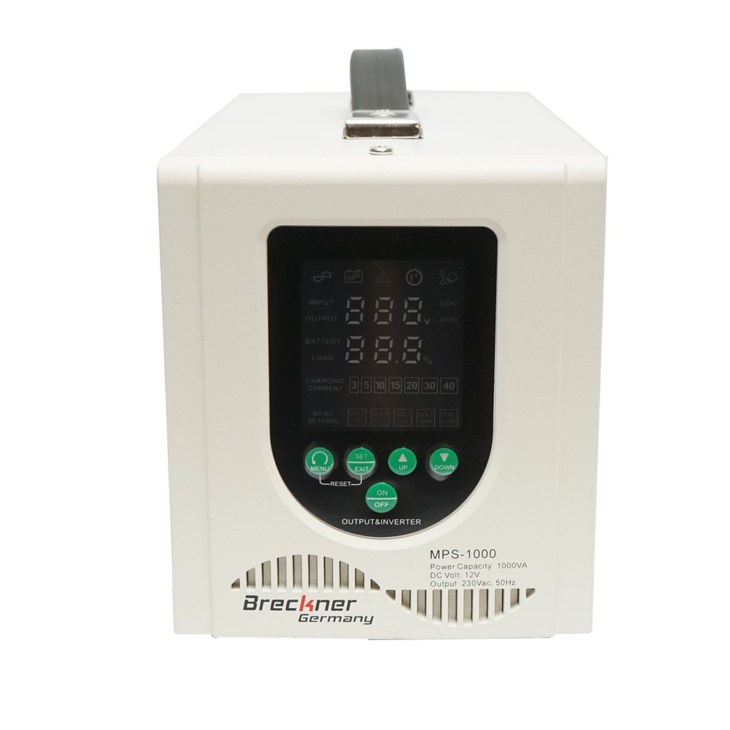 UPS cu invertor centrala termica 700W/1000VA, unda sinusoidala pura 12V/230V, 2 prize schuko, afisaj LCD, AVR