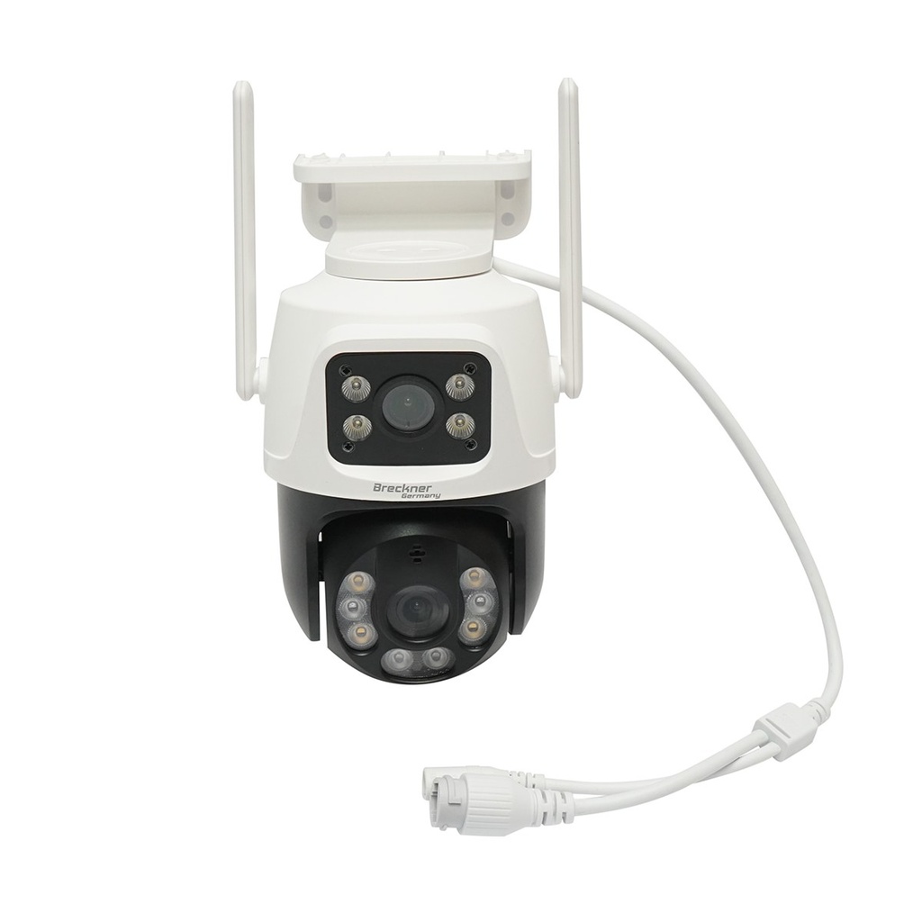 Camera de supraveghere lentila duala 6 MP, P2P WIFI 2.4GHz, rotire 360 grade PTZ cu senzor de miscare, sirena, detectie umana si aplicatie iCSee