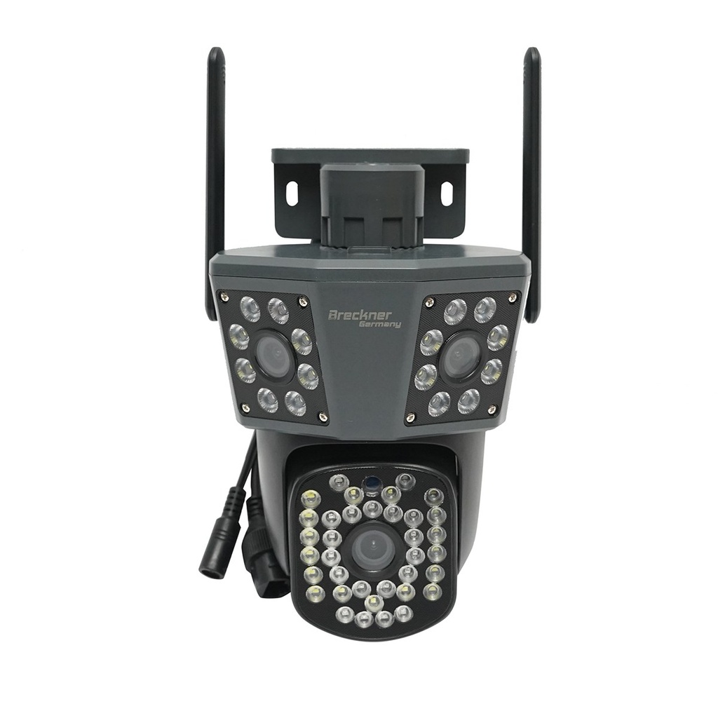 Camera de supraveghere 3 lentile, 3 obiective 6 MP, WIFI 2.4GHz, rotire 360 grade PTZ cu senzor de miscare, alarma, detectie umana si aplicatie IPC360 Home