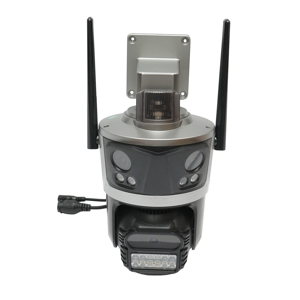 Camera de supraveghere 3 lentile, 3 obiective 8 MP, 2 CPU dual control, P2P WIFI 2.4G, PTZ cu senzor de miscare, alarma, night vision, AI detectie umana si aplicatie iCSee