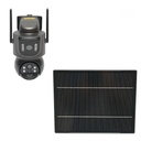 Camera supraveghere lentila duala 4 MP cu panou solar 5W, baterie 18650 incarcare rapida, WIFI 2.4 GHz, rotativa 360 grade PTZ cu senzor de miscare, detectie umana PIR, alarma,