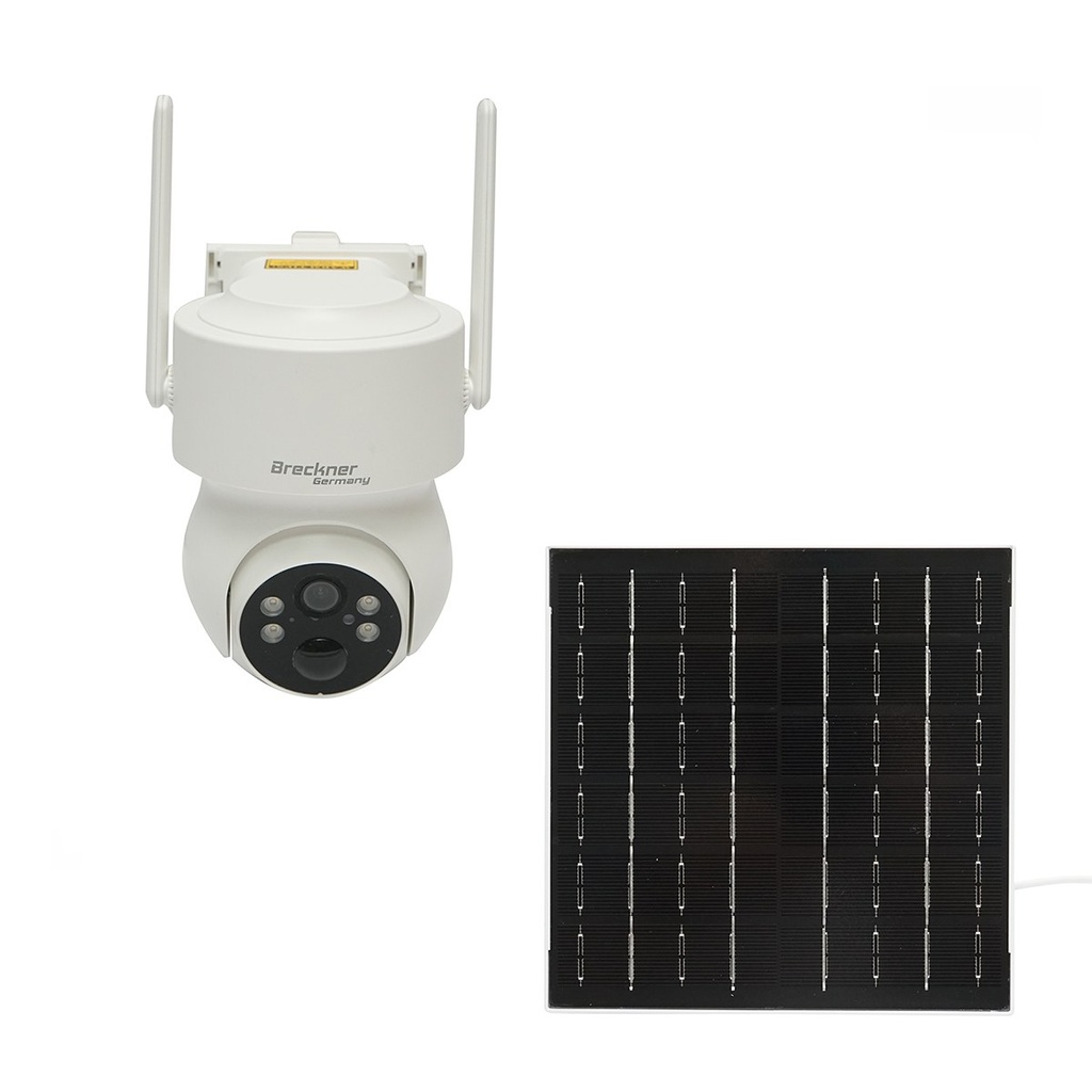 Camera supraveghere 4 MP cu panou solar 5W, baterie 18650 incarcare rapida, WIFI 2.4 GHz, rotativa 360 grade PTZ cu senzor de miscare, detectie umana PIR, alarma, night vision si