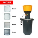 Moara cereale electrica 1.3 KW, 220V, oprire automata, rezervor 60L, 19000 r/min, capacitate 350 Kg/h, 5 site incluse