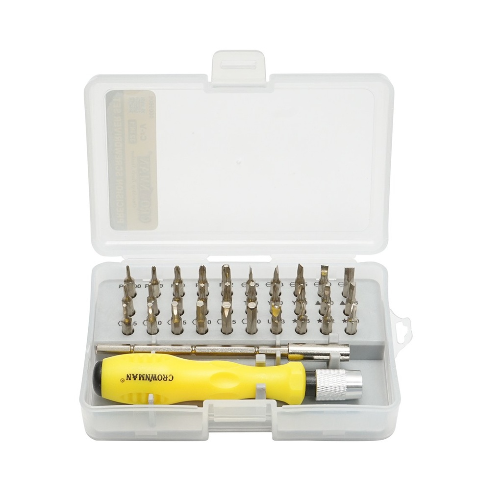 Set surubelnita de precizie cu biti, torx, hex 30 piese Crownman