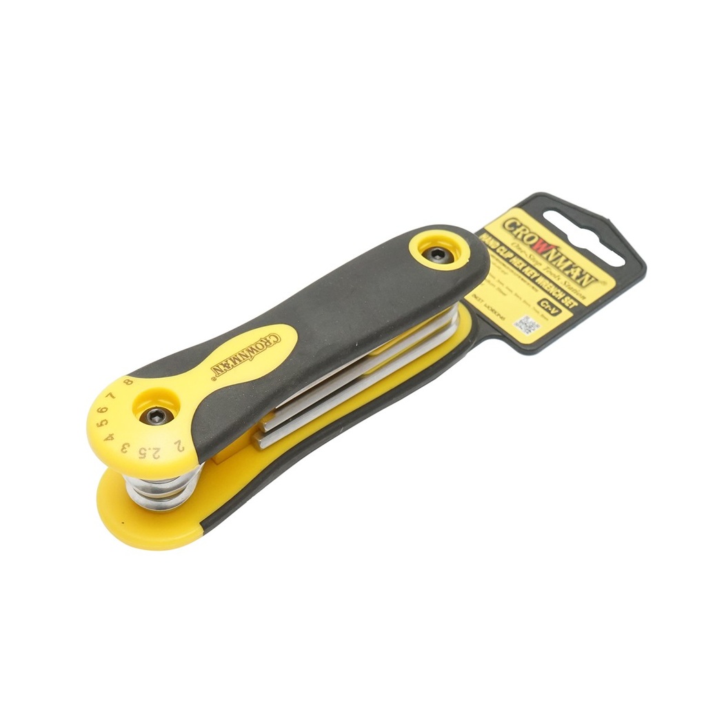 Set 8 chei imbus hexagonale pliabile cu maner tip briceag 2-8mm Cr-V Crownman