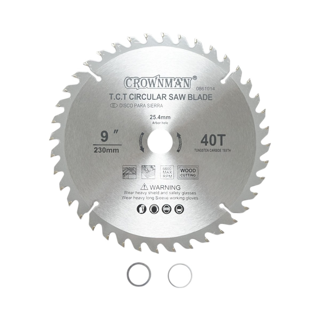 Disc circular vidia pentru lemn 230x25.4mm, 40 dinti, turatie maxima 6600rpm Crownman
